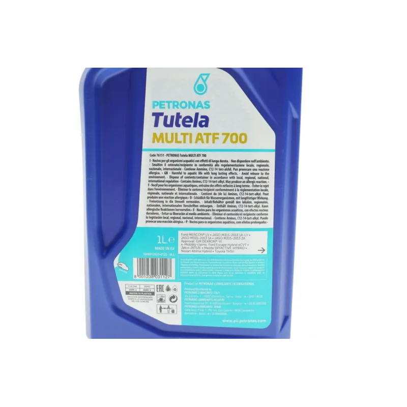 Олива для АКПП PETRONAS TUTELA MULTI ATF 700 (1L) 76151E15EU DEXRON VI/Ford MERCON LV/PSA B71 2340