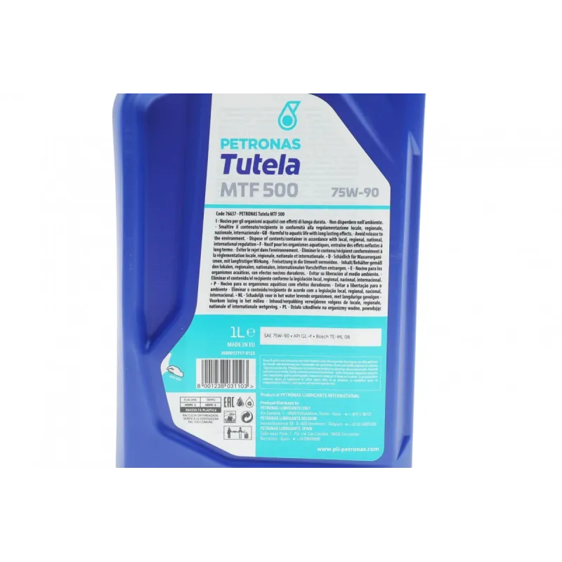 Трансмісійна олива PETRONAS TUTELA MTF 500 75W90 1L (ZF TE-ML 08, API GL-4) 76637E15EU