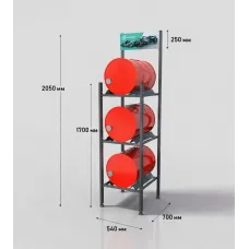 Стенд PETRONAS для 3 бочок 60л (2050*700*540 мм) Stand Petronas bochki 3x60 NEW