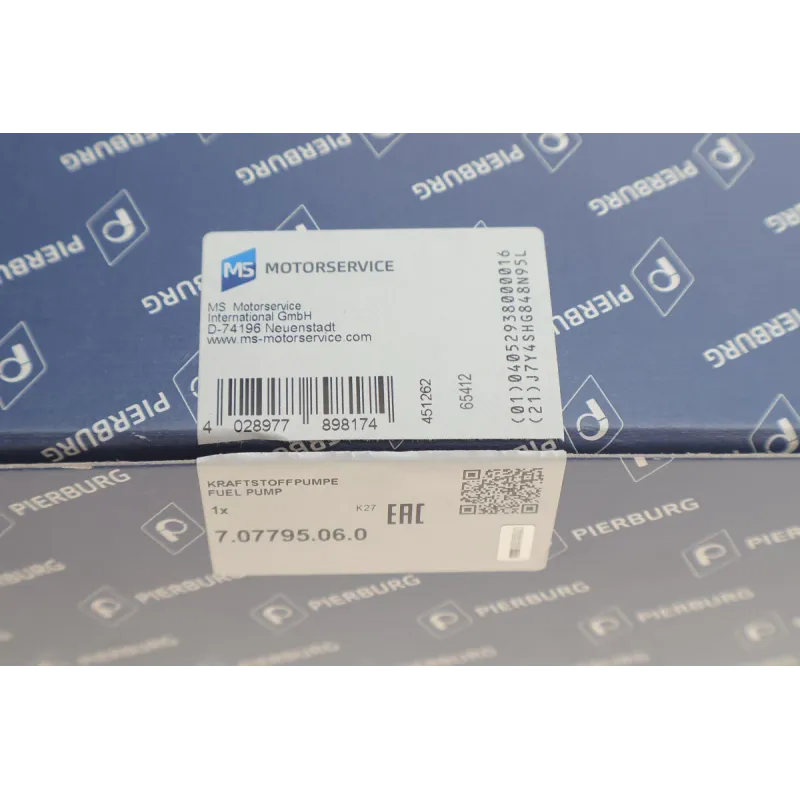 Насос паливний PIERBURG 7.07795.06.0 для BMW 3 (F30) 4 (F36) 2.0/3.0i, 4.5 бар, 12В