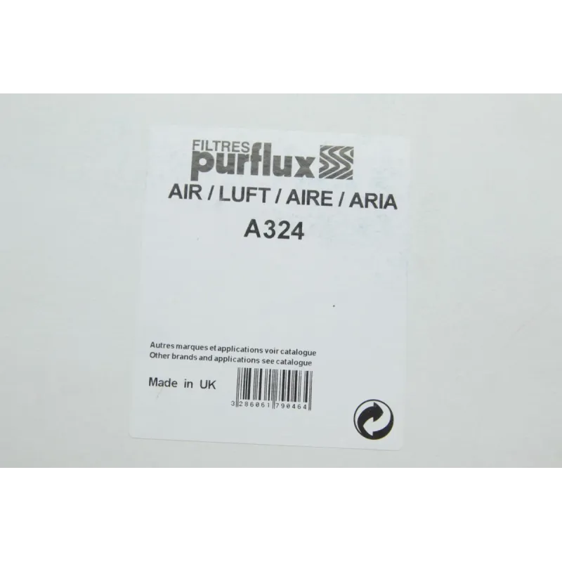 Фільтр повітряний PURFLUX A324 для Opel Vectra B 1.6-2.6i 16V 1995-2003, 341x206x41 мм