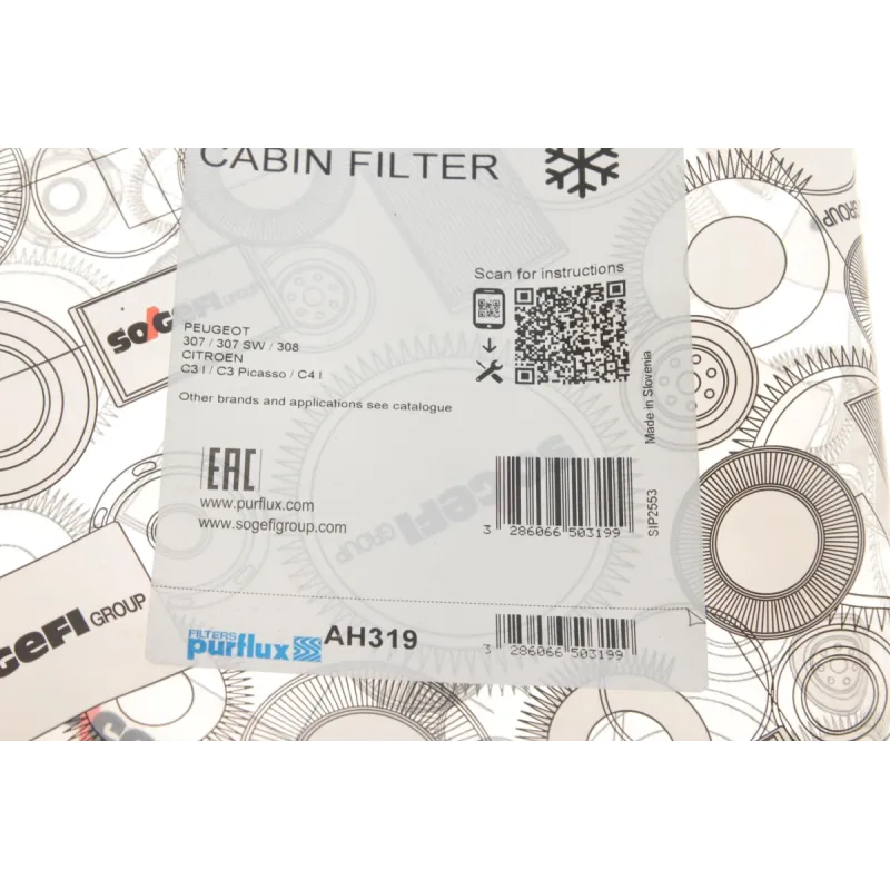 Фільтр салону Citroen C2/C3/C4/Peugeot 307/308 00-