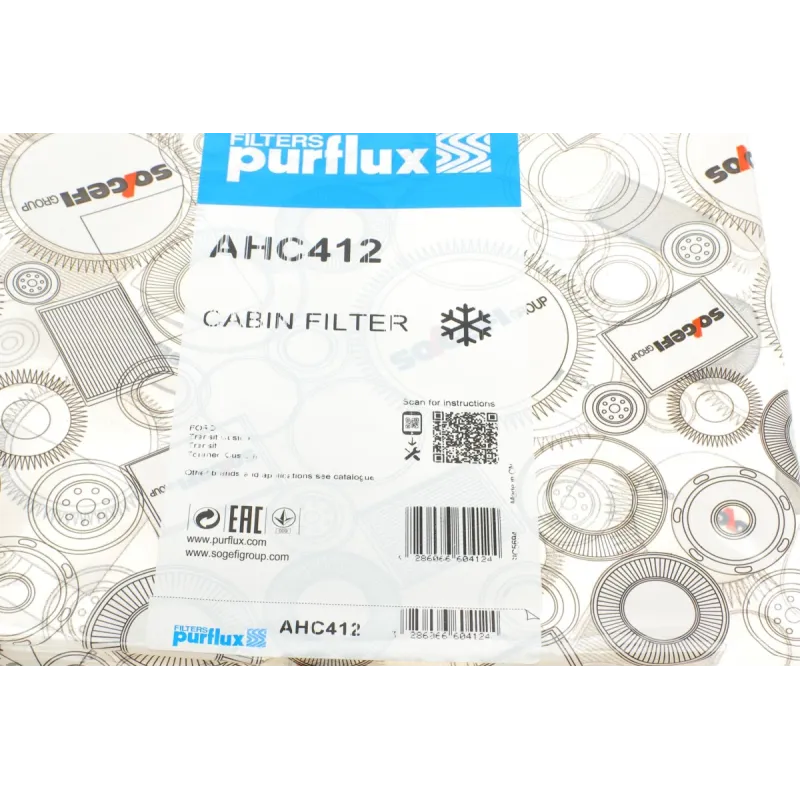 Фільтр салону вугільний PURFLUX AHC412 для Ford Tourneo/Transit 2.0-2.2 TDCi 2012-