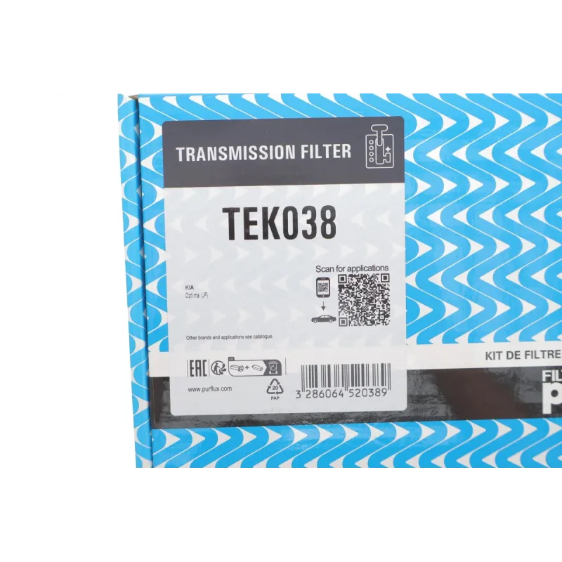 Фільтр АКПП PURFLUX TEK038 для Kia Sorento 2009-2020, Hyundai Tucson 2015-2020 (к-кт з прокладкою) 192.3x154.2x56 мм