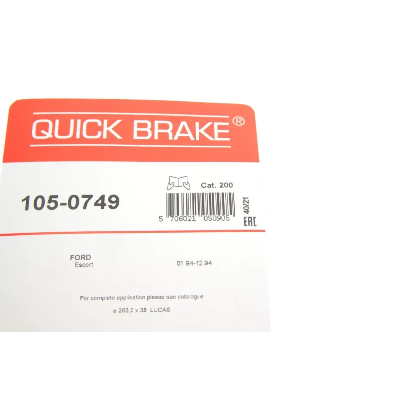 Комплект пружинок колодок ручника QUICK BRAKE 105-0749 для Ford Escort Mk V/VI 1990-1995