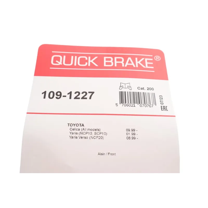 Планка супорта прижимна QUICK BRAKE 109-1227 для Toyota Yaris 1999-2005
