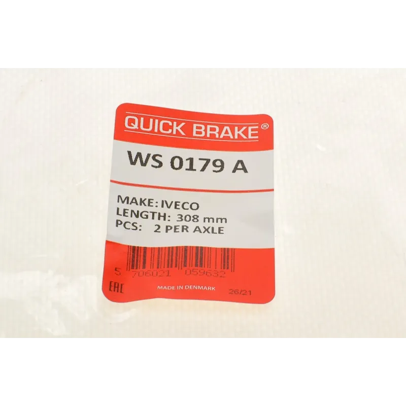 Датчик зносу гальмівних колодок задній QUICK BRAKE WS 0179 A для Iveco Daily II/III 308мм