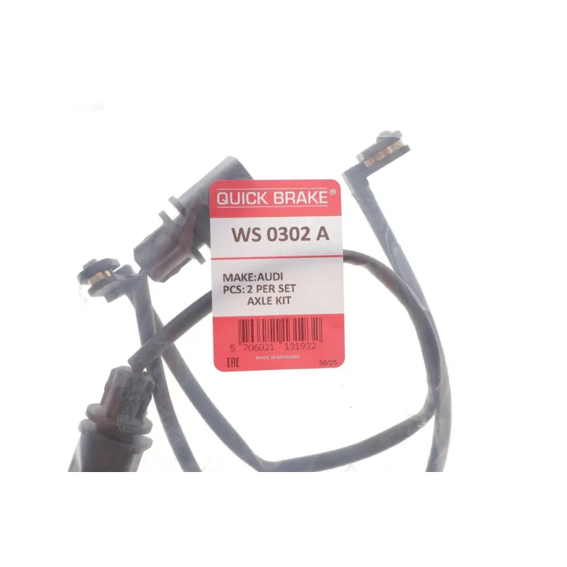 Датчик зносу гальмівних колодок передніх QUICK BRAKE WS 0302 A для Audi A4 B8, A6 C7, Q5 2007-, L=310мм