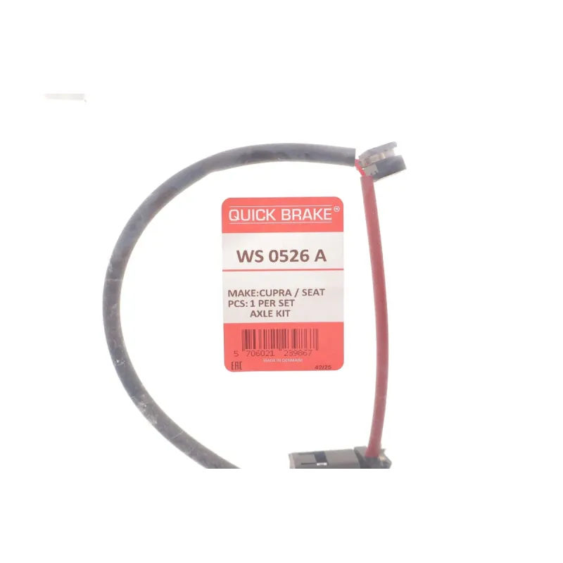 Датчик зносу гальмівних колодок передній QUICK BRAKE WS 0526 A для Seat Leon KL1 2019- (L=330mm)