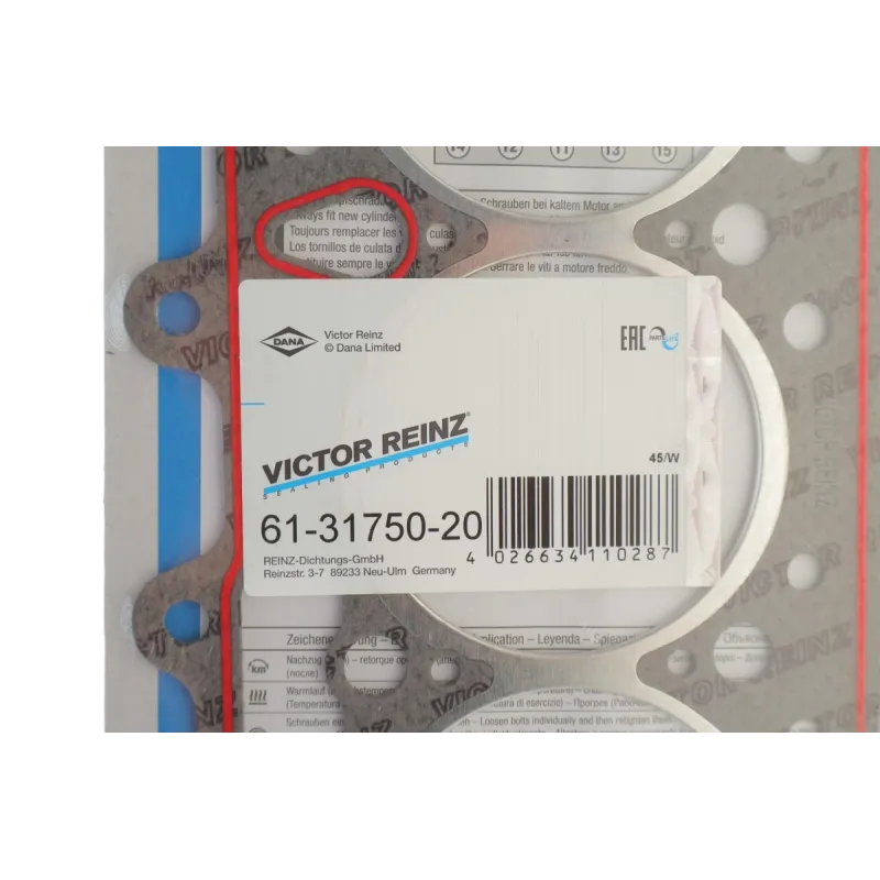 Прокладка ГБЦ REINZ 61-31750-20 для Fiat Ducato 1.9D/TD, Ø83.20мм, 1.95мм, 2 мітки
