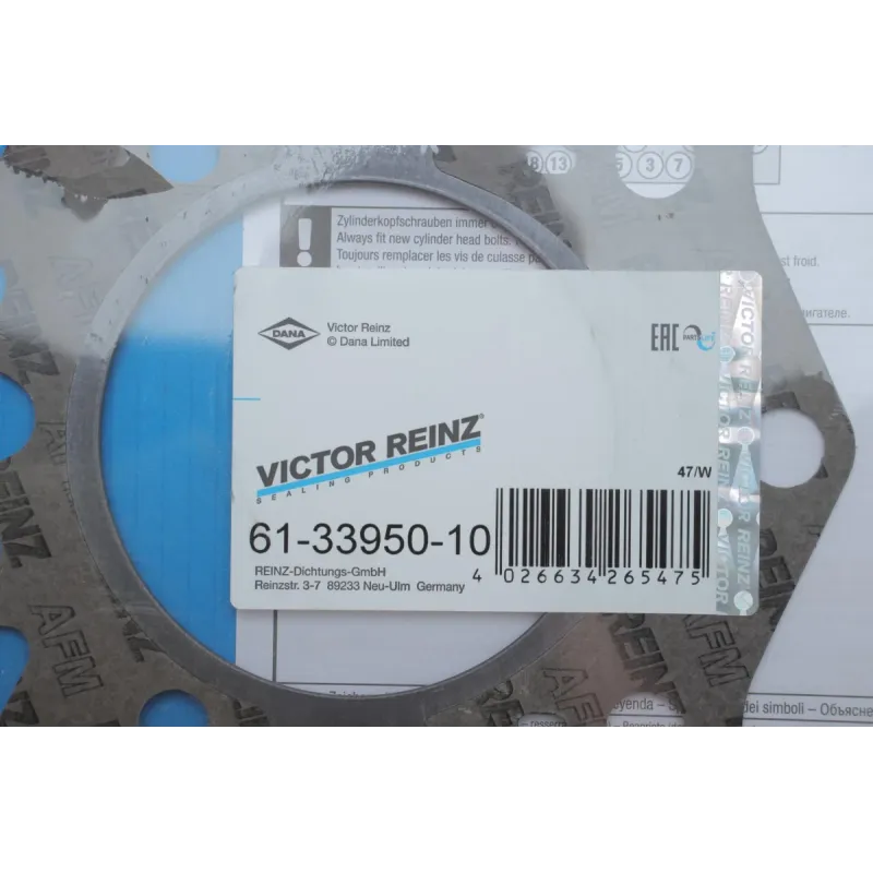 Прокладка ГБЦ REINZ 61-33950-10 для Fiat Ducato 2.8 JTD/HDI/TDI, Citroen Jumper 2.8, Iveco Daily 2.8 (1.4 мм)
