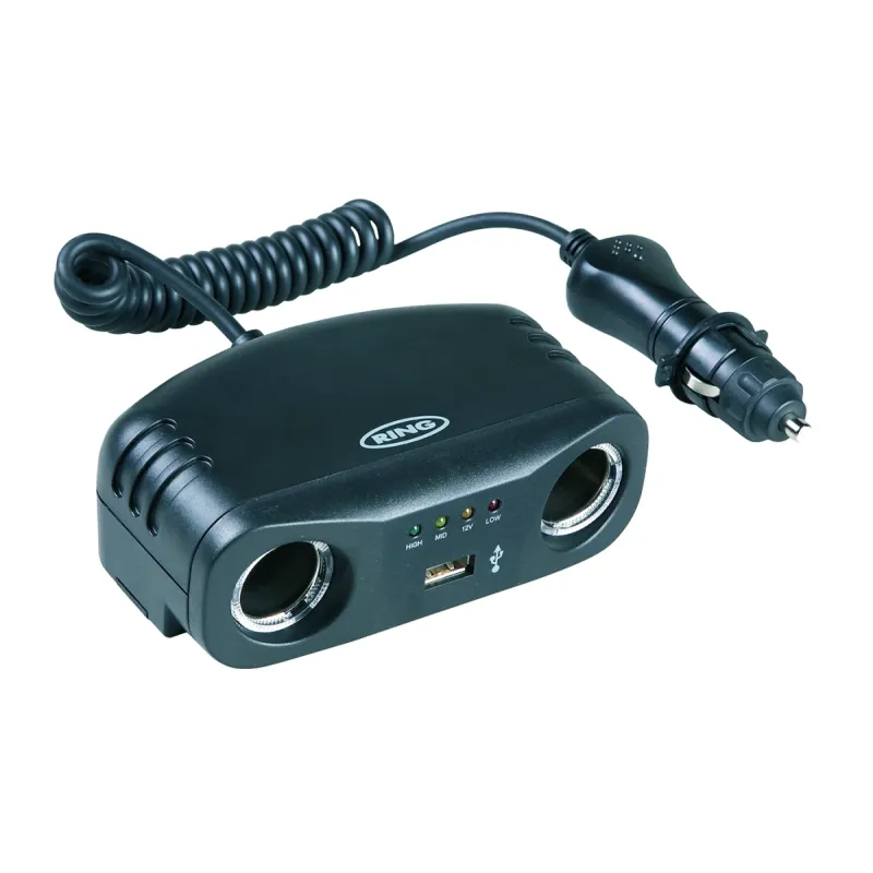 Розгалужувач прикурювача (індикатор батареї) (2x12/1xUSB)