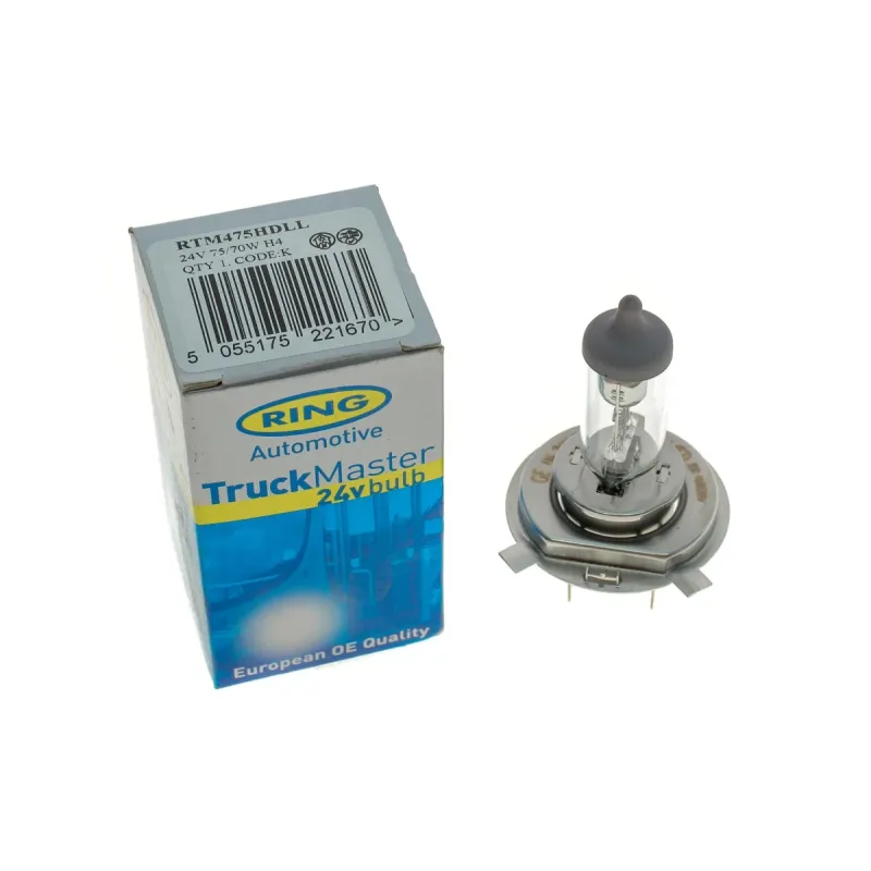 Автолампа галогенна H4 24V 75/70W P43t RING RTM475HDLL для DAF 45/55/65/75
