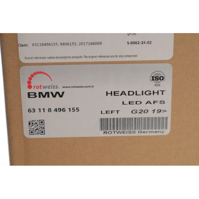 Фара ліва LED ROTWEISS 63118496155 для BMW 3 G20 2018-