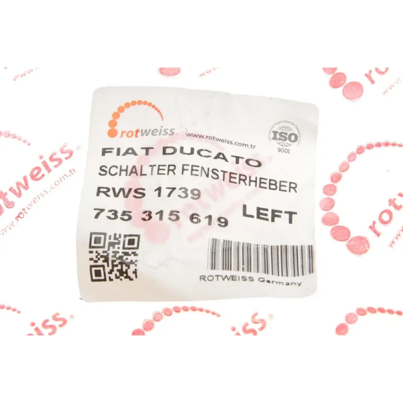 Кнопка склопідіймача ROTWEISS RWS1739 для Fiat Ducato, Citroen Jumper 2002-
