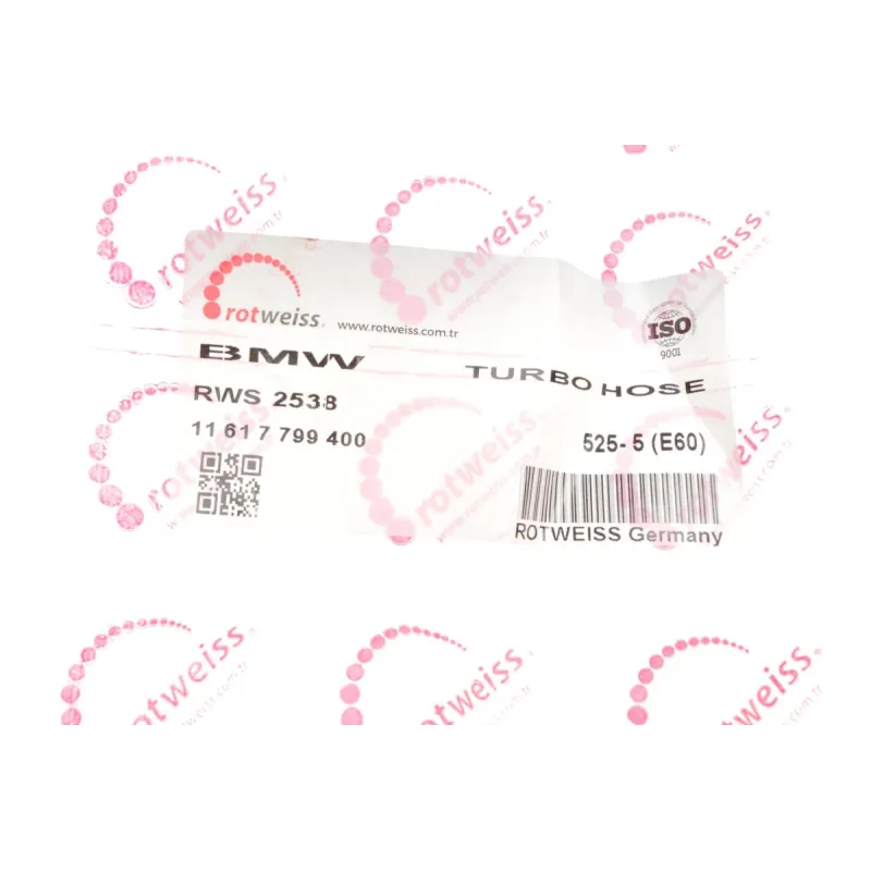 Патрубок інтеркулера ROTWEISS RWS2538 для BMW 5 (E60/E61) 530d 2003-2010, 62.5/54 мм