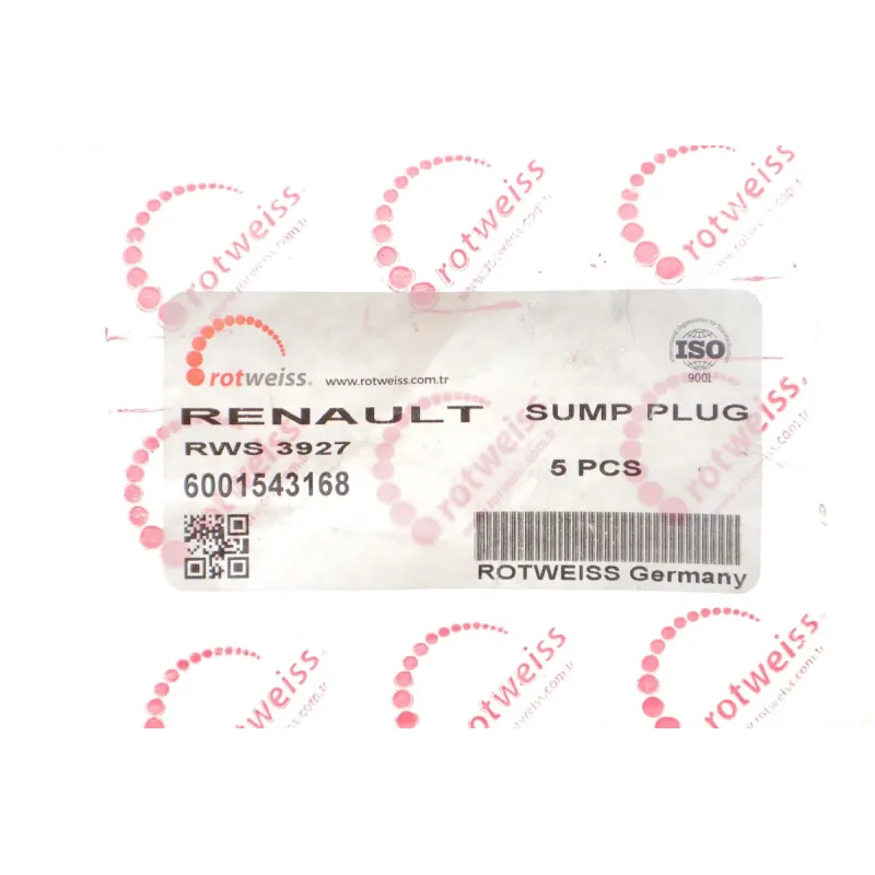Болт зливу оливи ROTWEISS RWS3927 для Renault Kangoo/Master/Trafic 1.4-1.9 dCi 1997-