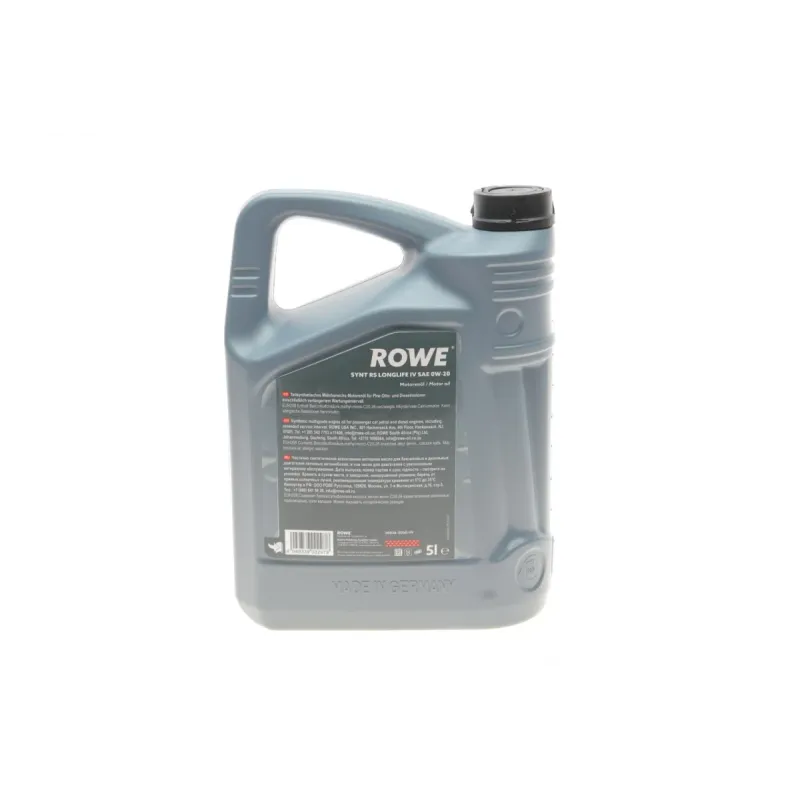 Моторна олива ROWE HIGHTEC SYNTH RS LONGLIFE IV 0W20 5L (Porsche C20/VW 508 00/509 00) 20036-0050-99