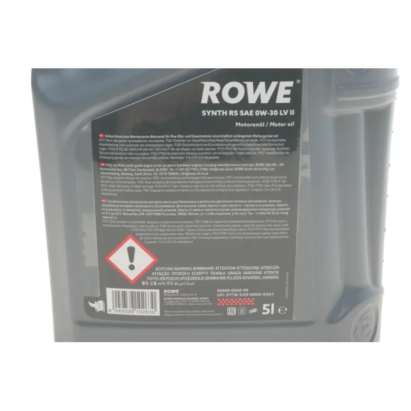 Моторна олива ROWE HIGHTEC SYNTH RS LV II 0W30 (5L) 20069-0050-99