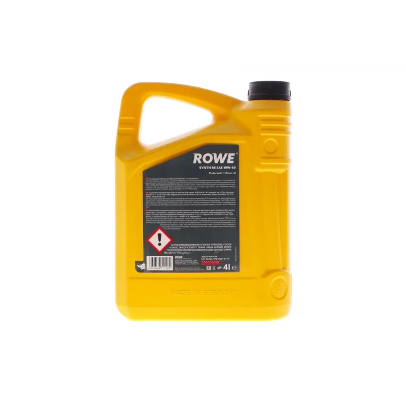 Моторна олива ROWE HIGHTEC SYNTH RS 10W-60 4л (BMW 83 12 0 029 683, Fiat 9.55535-H3, ACEA A3/B4, API SN/CF) 20070-0040-99