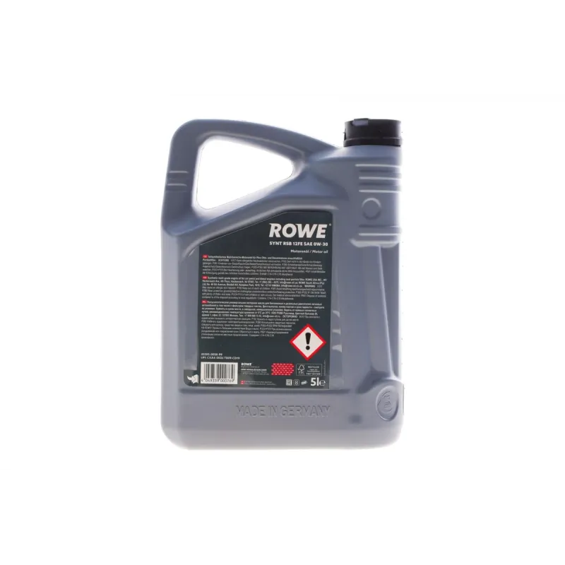 Моторна олива ROWE HIGHTEC SYNT RSB 12FE 0W30 5л (BMW LL-12 FE/MB 227.61/229.61) 20305-0050-99