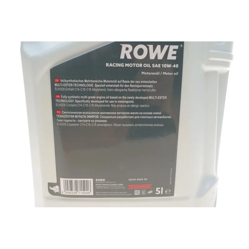 Моторна олива 10W40 HIGHTEC RACING MOTOR OIL (5L) MULTI-ESTER TECHNOLOGY ROWE 20310-0050-99
