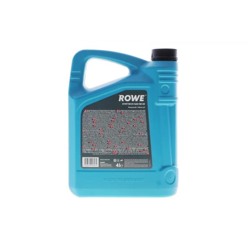 Моторна олива ROWE HIGHTEC SYNT RS D1 5W20 4л (WSS-M2C945-A/-B1/960-A1/MS6395/dexos1 Gen 2)(API SP RC/SN PLUS RC) 20342-0040-99