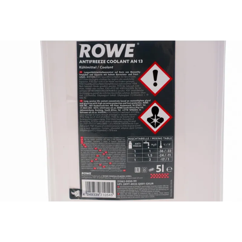 Антифриз G13 фіолетовий ROWE 21062-0050-99 концентрат 5л