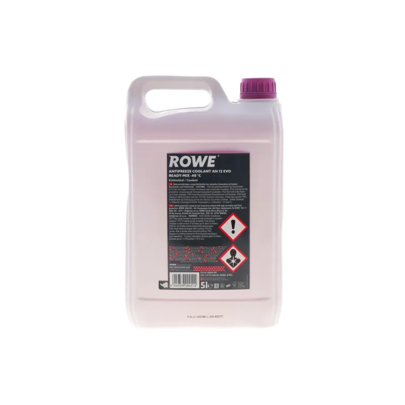 Антифриз фіолетовий G12 EVO (5L) ROWE 21132-0050-99 (-40°C) готовий до застосування