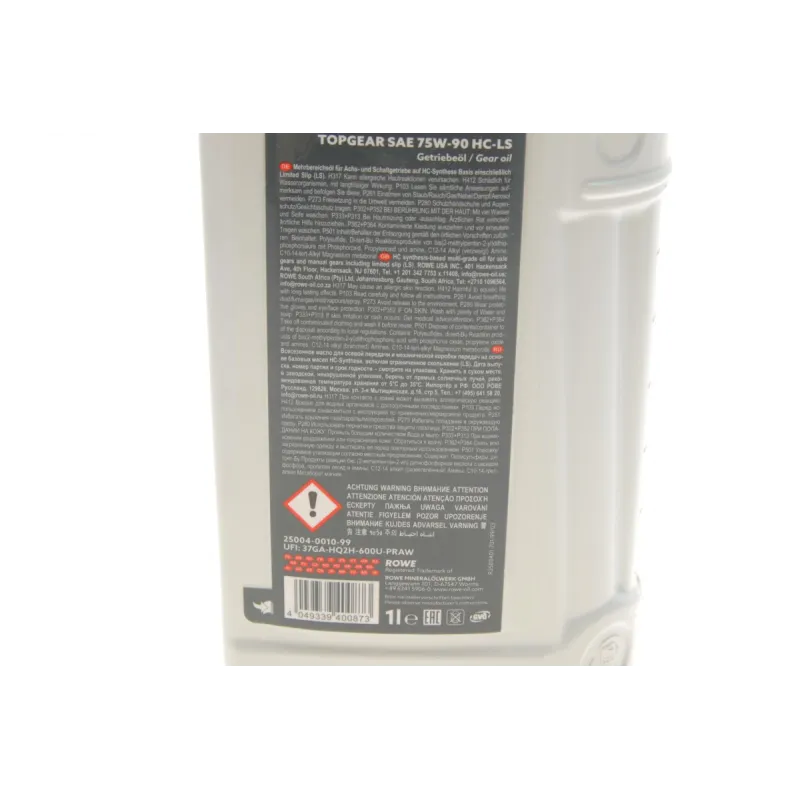 Олива 75W90 HIGHTEC TOPGEAR HC-LS (1L) (MIL-L 2105D) (API GL-4/GL-5/GL-5 LS)