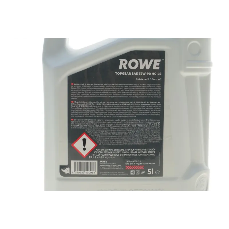 Трансмісійна олива 75W90 HIGHTEC TOPGEAR HC-LS ROWE 25004-0050-99 (API GL-4/GL-5/GL-5 LS)