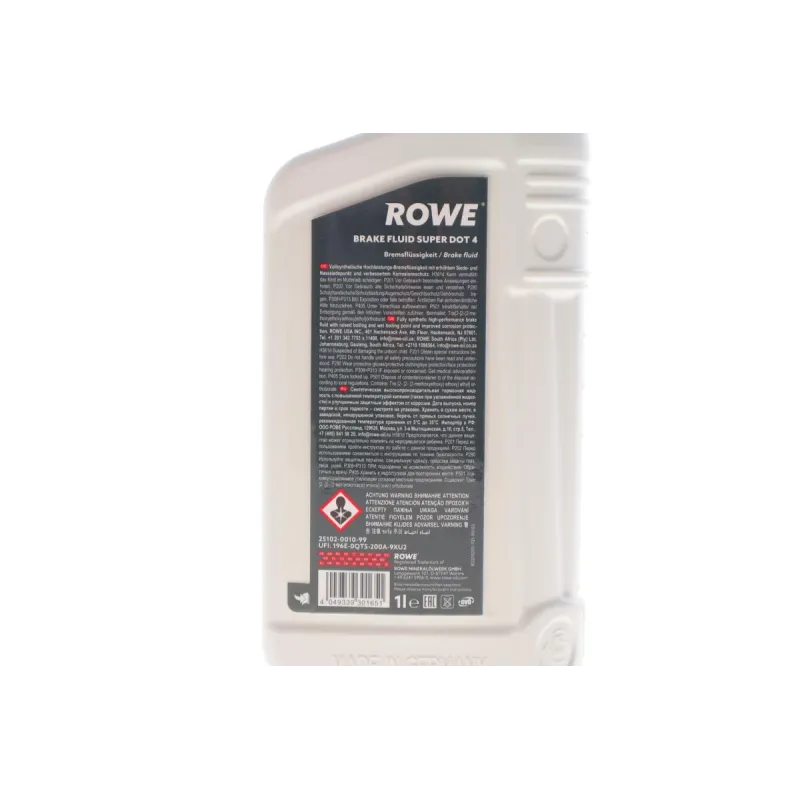 Рідина гальмівна ROWE HIGHTEC BRAKE FLUID SUPER DOT 4 (1L) 25102-0010-99