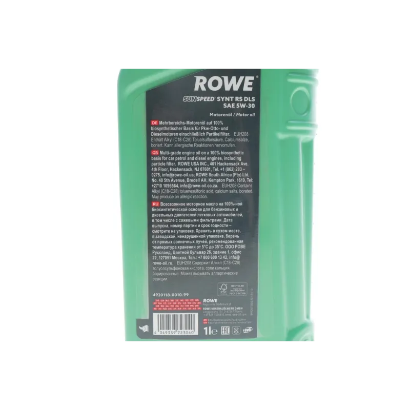 Моторна олива ROWE SUNSPEED SYNT RS DLS 5W-30 (1L) 4920118-0010-99
