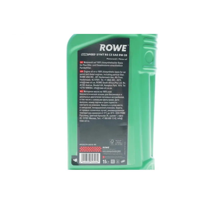 Моторна олива ROWE SUNSPEED SYNT RS C5 0W-20 (1L) 4920379-0010-99