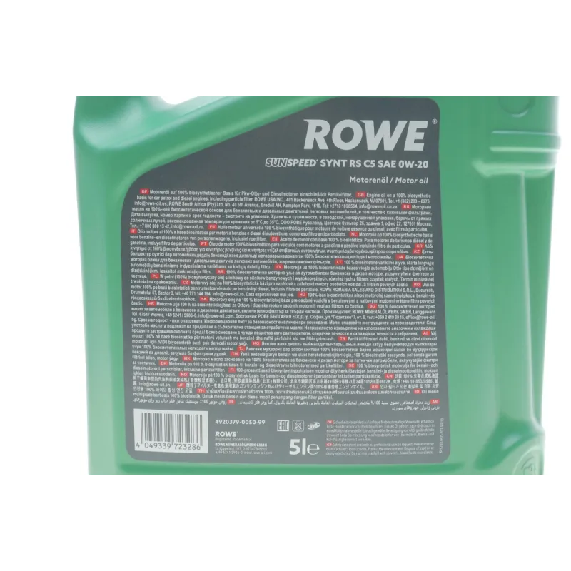 Моторна олива ROWE SUNSPEED SYNT RS C5 0W-20 (5L) 4920379-0050-99
