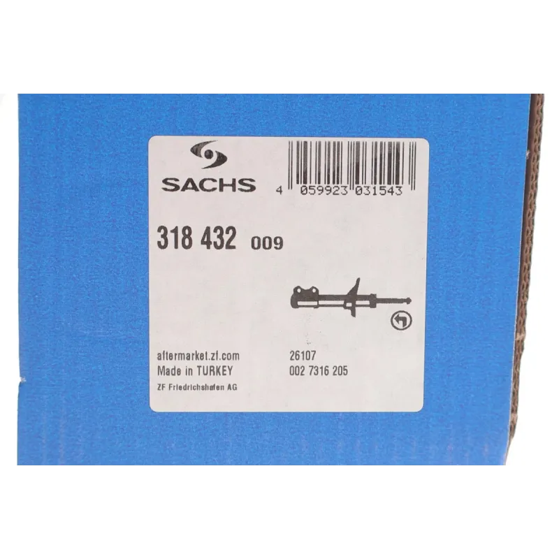 Амортизатор задній лівий SACHS 318 432 для BMW X5 (F15/F85) X6 (F16/F86) 2013-2019