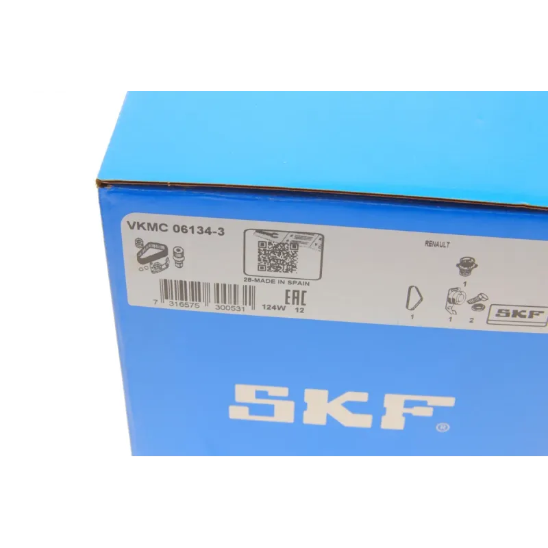Комплект ГРМ з помпою SKF VKMC 06134-3 для Renault Kangoo/Megane 1.5dCi 123x27 мм