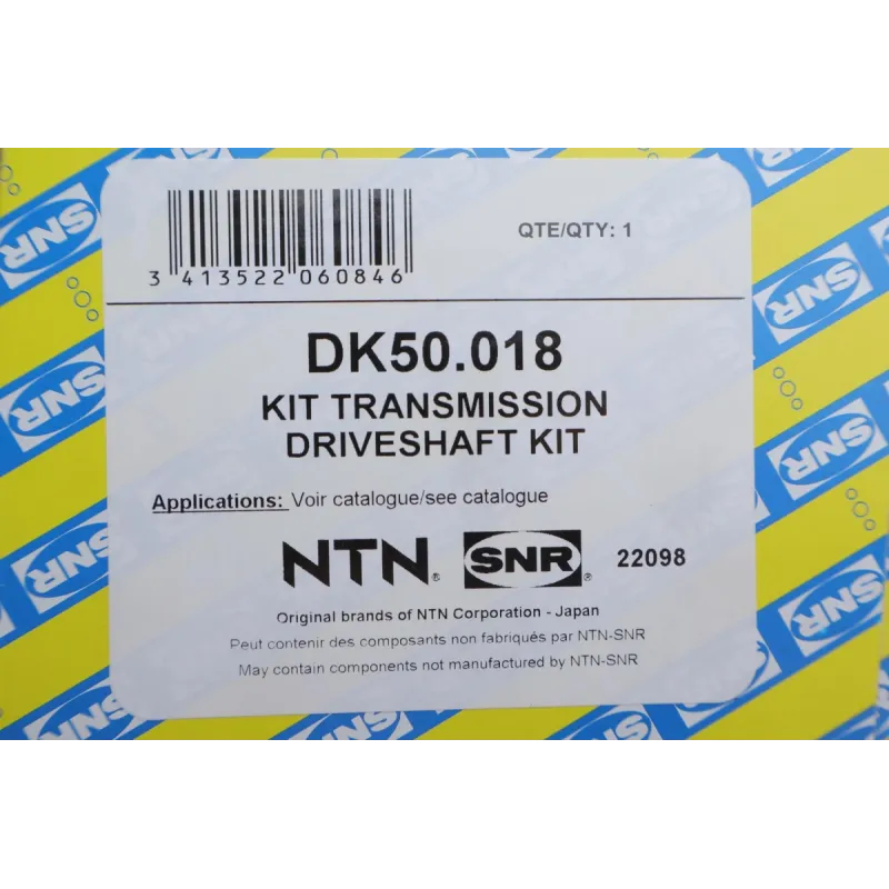 Піввісь права задня SNR DK50.018 для BMW 3 (E46) 1998-2005, 672 мм