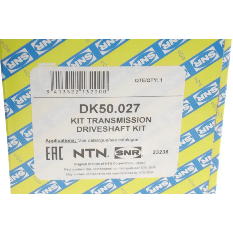 Піввісь права передня SNR DK50.027 для BMW 7 (G11/G12) X5 (F15) X6 (F16) 1020 мм