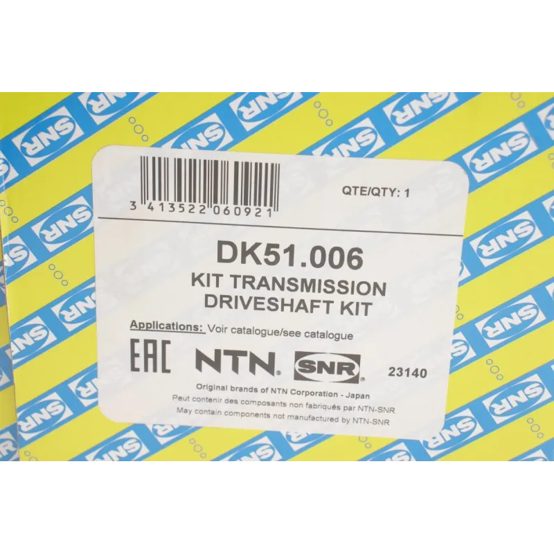 Піввісь права SNR DK51.006 для Mercedes-Benz A-Class W169/B-Class W245 2004-2012 (25x27x987 мм)