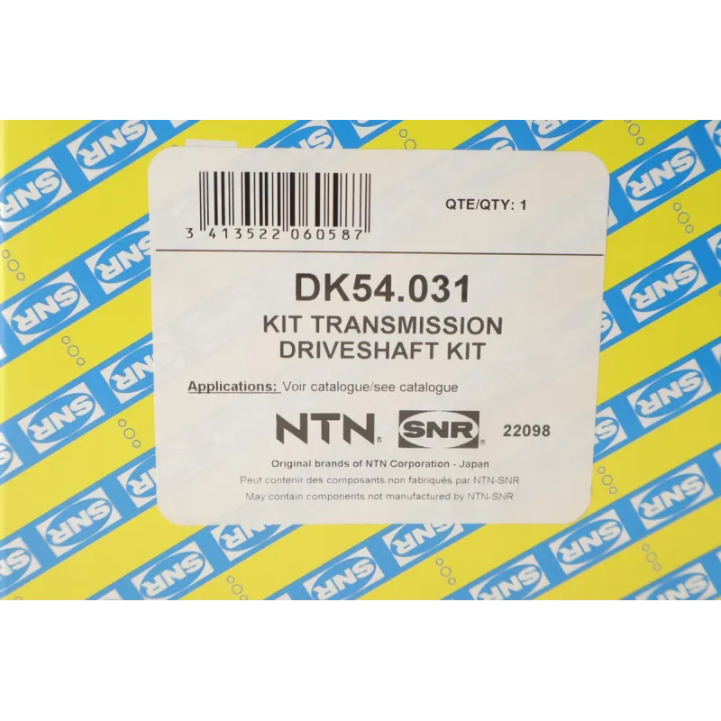 Піввісь ліва SNR DK54.031 для Audi A4, VW Passat B5 1998-2005 (603 мм)