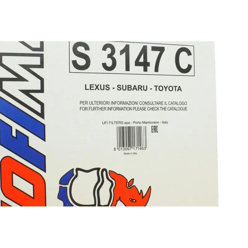 Фільтр салону SOFIMA S 3147 C для Subaru Legacy V, Toyota Auris, Lexus IS, 195x213x29 мм
