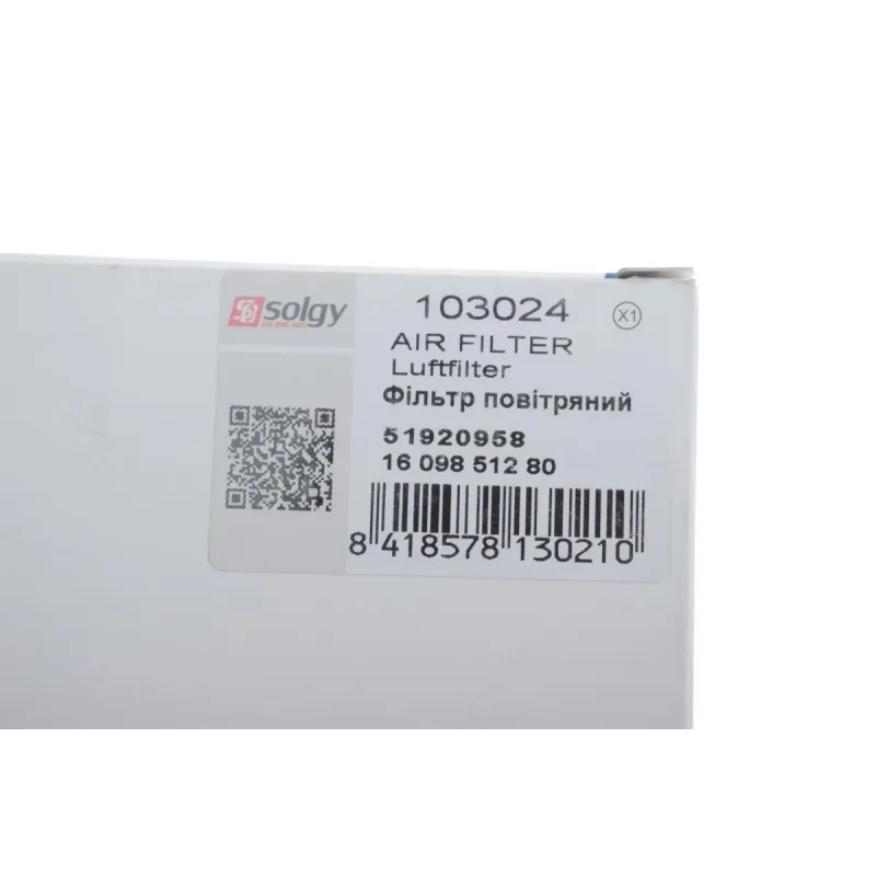 Фільтр повітряний SOLGY 103024 для Fiat Doblo, Alfa Romeo Mito 1.3D Multijet