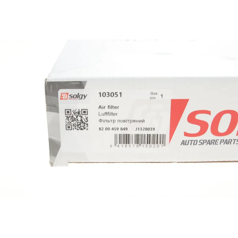 Фільтр повітряний SOLGY 103051 для Renault Kangoo 1.9D, Dacia Solenza 1.9D
