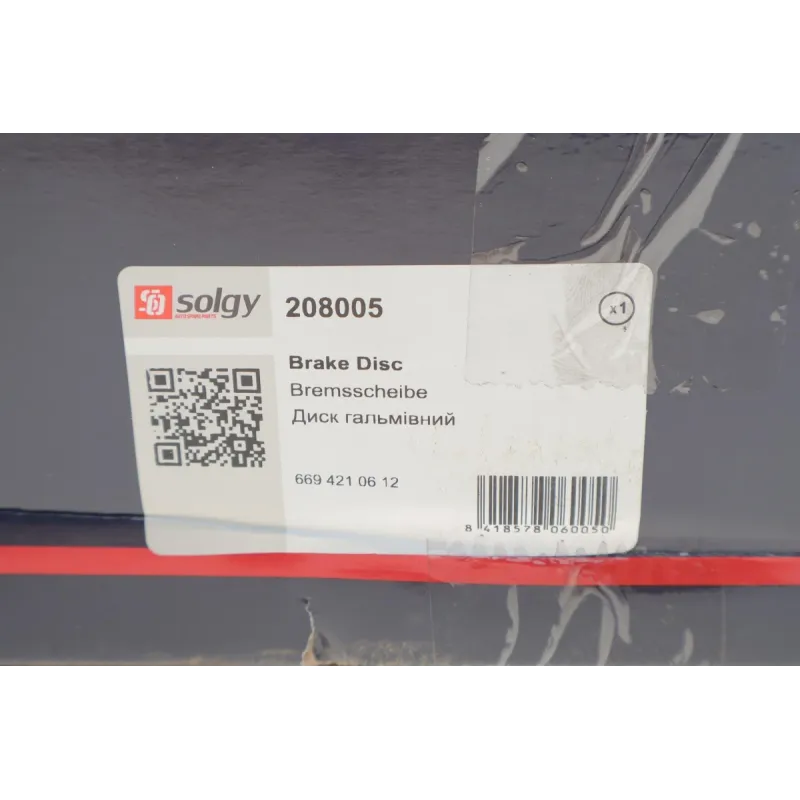 Диск гальмівний передній SOLGY 208005 для Mercedes-Benz T2/LN1 609 D, 709 D 1986-1994 (d=304 16
