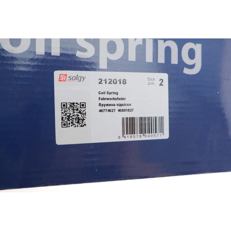 Пружина передня SOLGY 212018 для Fiat Doblo Cargo 1.9 JTD 2001-2010