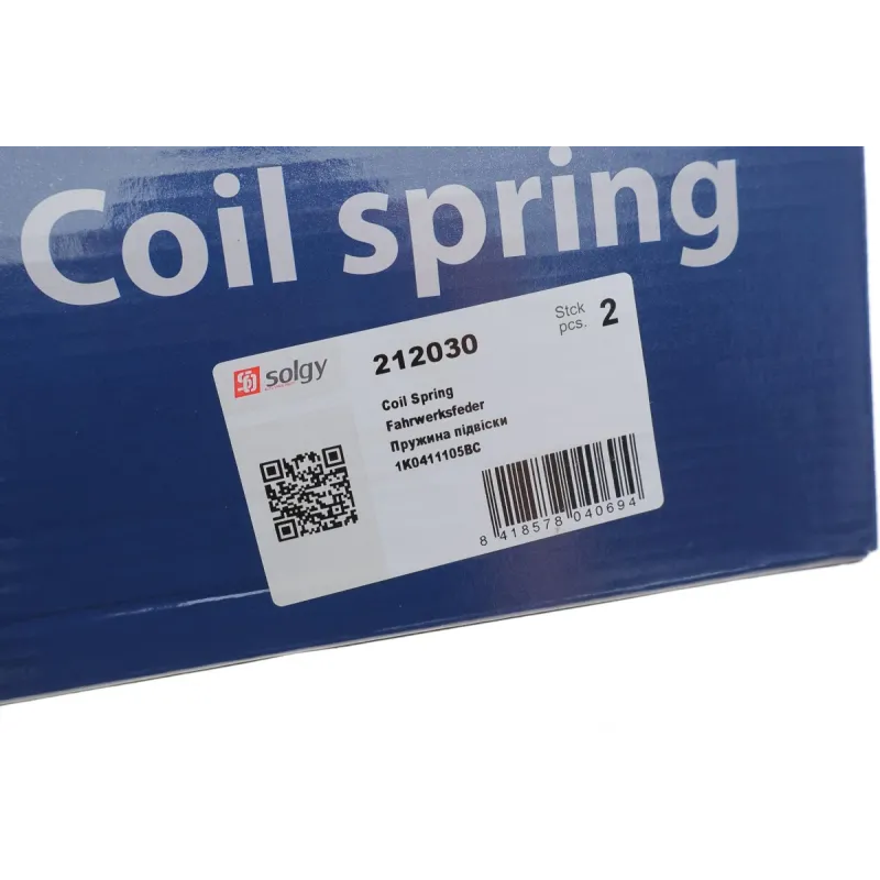Пружина передня SOLGY 212030 для Skoda Octavia II 1.8 TSI/2.0 FSI/1.9-2.0 TDI 2004-2013