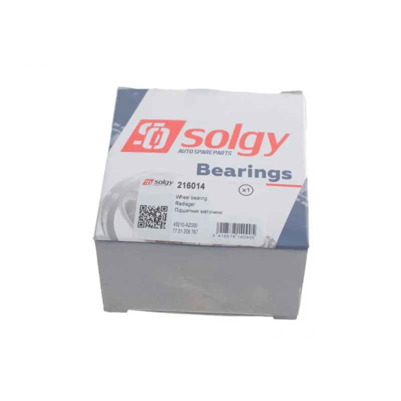 Підшипник маточини задній SOLGY 216014 для Renault Megane/Clio, Dacia Logan 25x52x37 мм