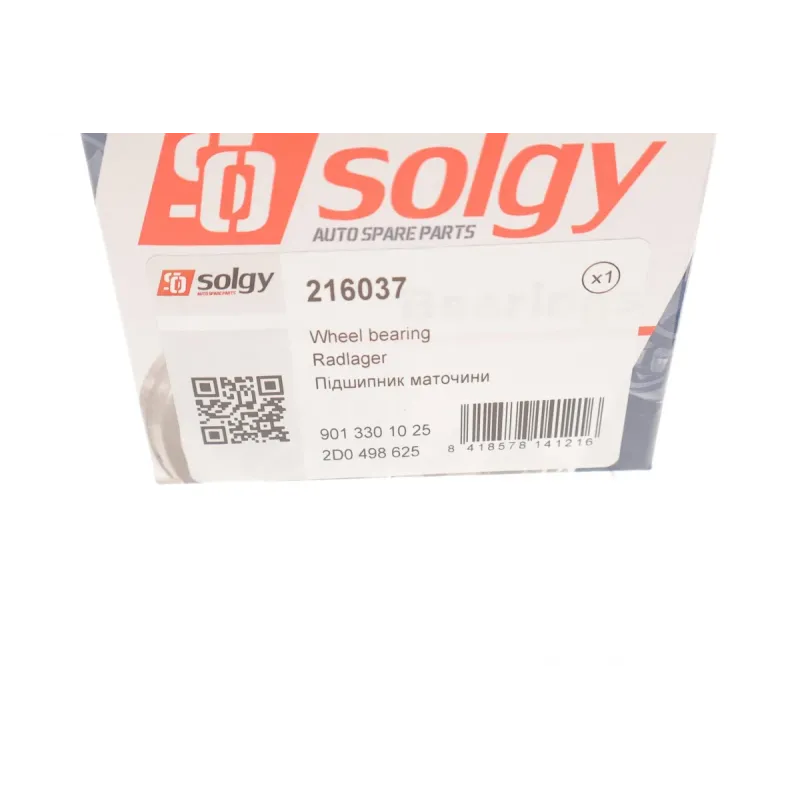Підшипник маточини передній SOLGY 216037 для Mercedes-Benz Sprinter, VW LT