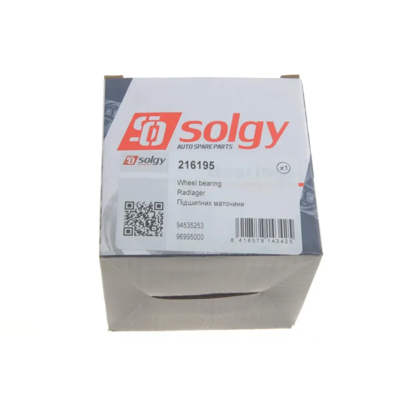 Підшипник маточини передній SOLGY 216195 для Daewoo Nubira, Chevrolet Lacetti 39x74x39 (к-кт)